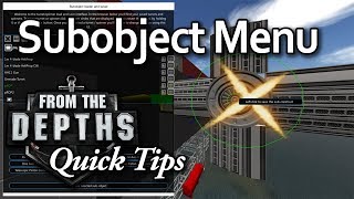SubObject Menu Guide