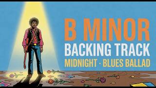 Midnight Jimi Hendrix Style Backing Track Jam in Bm | Blues Ballad | Chord Changes | PURE MAGIC!