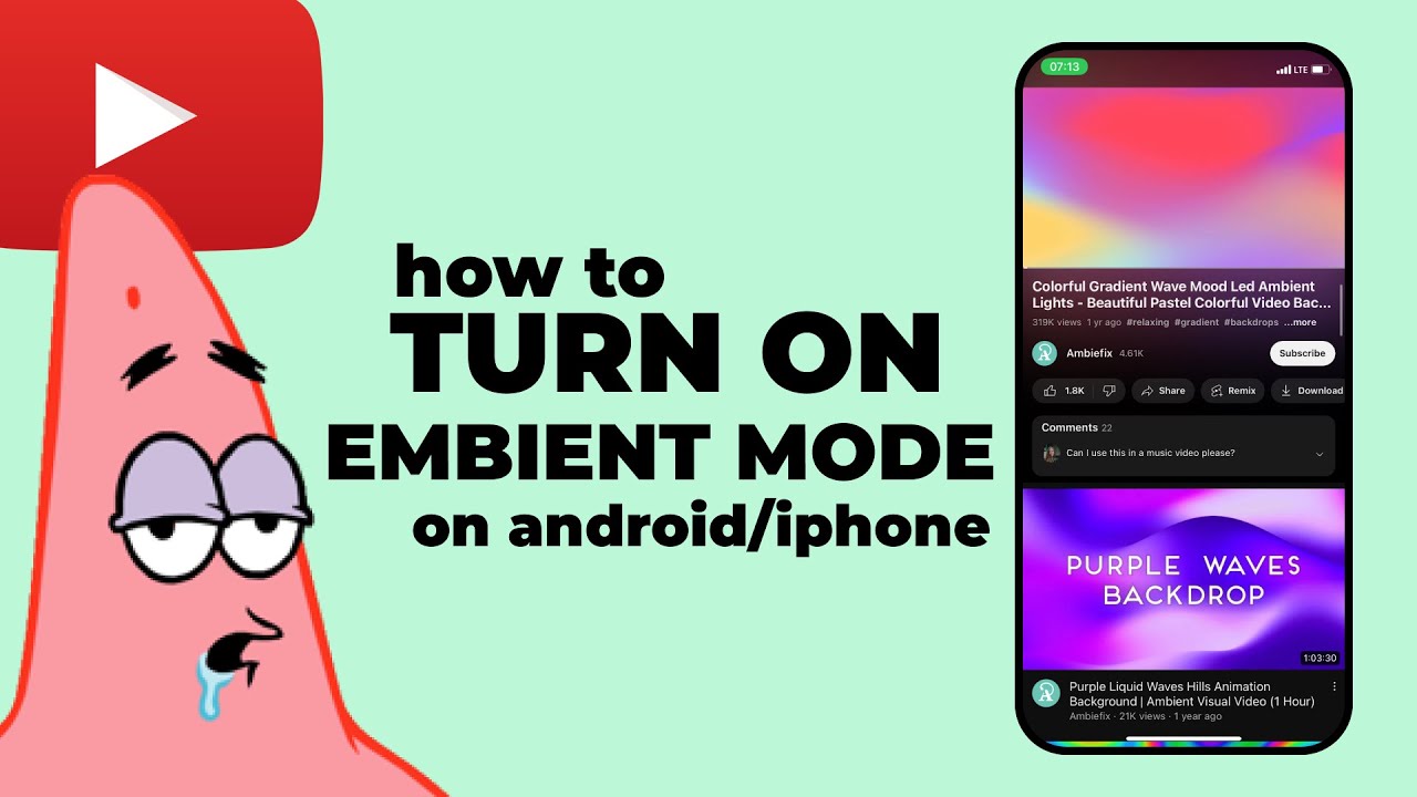 How To Turn On Ambient Mode On Youtube | Android or Iphone