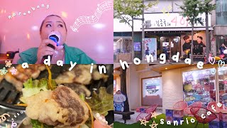 life in korea 🇰🇷 hongdae, haha and kim jong kook&#39;s restaurant, noraebang, sanrio cafe