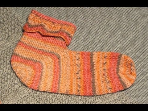 Носки, связанные от пятки. - YouTube