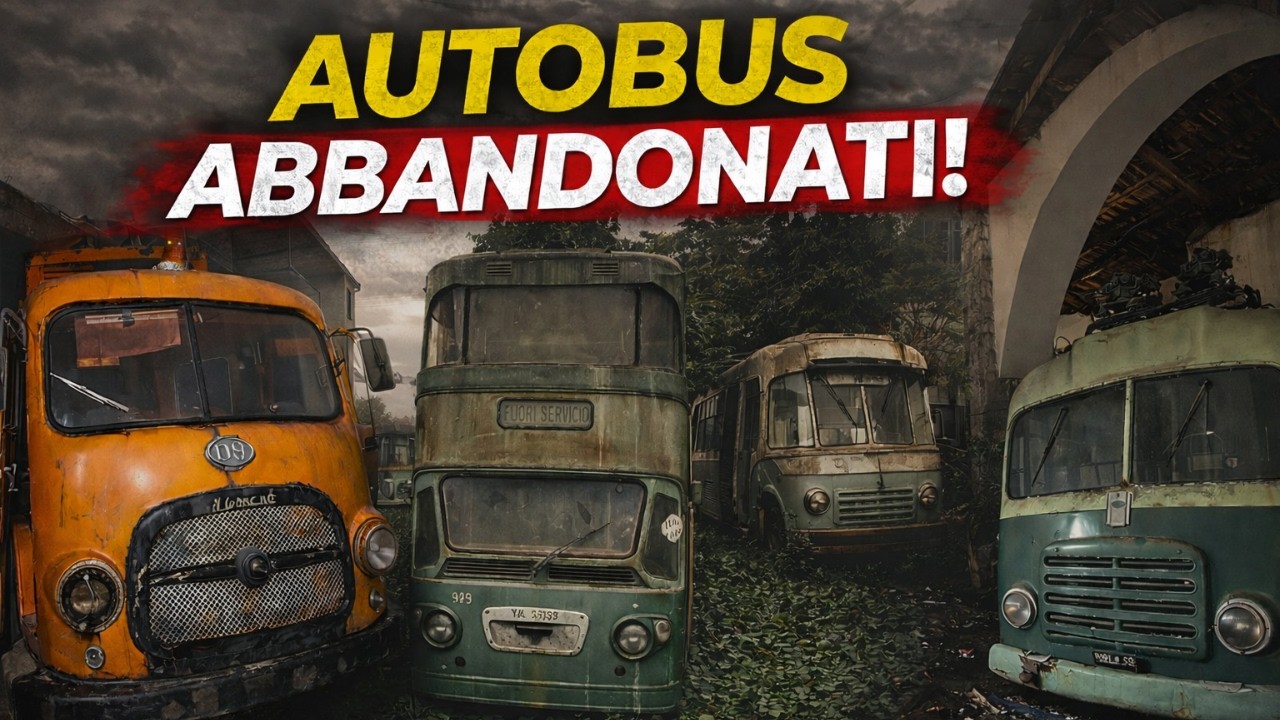 Veicoli storici abbandonati e dimenticati in una base militare