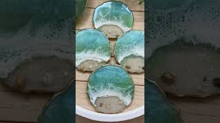 Handmade Resin Beach Coasters Come Out Different Every Time  #shorts