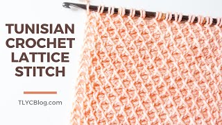 Tunisian Crochet Lattice Stitch  How To [BEGINNER STITCH PATTERN + TUTORIAL]