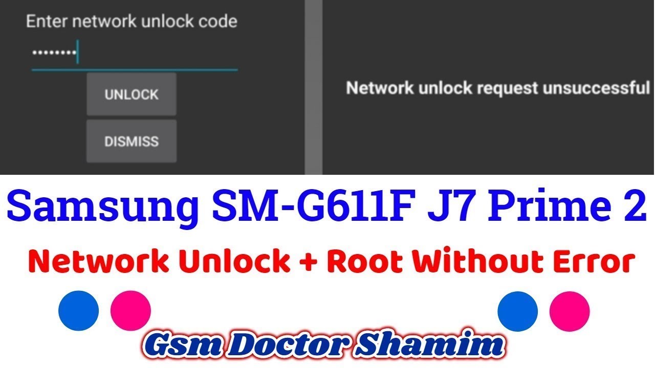 Samsung J7 Prime2 Network Unlock G611F Network Unlock G611