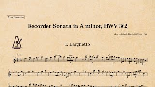 Handel - Sonata for Recorder in A minor, HWV 362 Op.1 No. 4 (Harpsichord Accompaniment for Practice)
