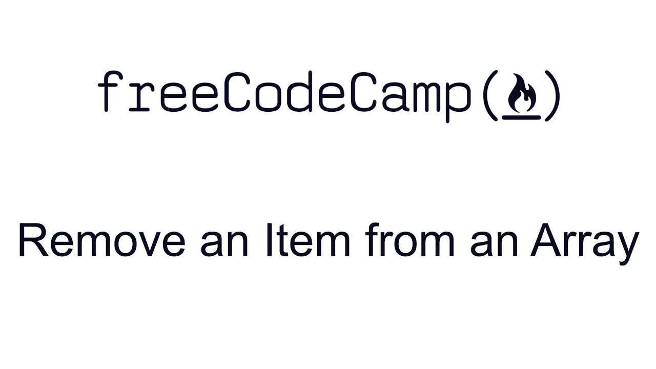 Remove an Item from an Array - YouTube