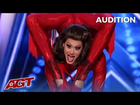 OMG! Singing Contortionist Drag Queen "Scarlett Business" WOWS on America's Got Talent
