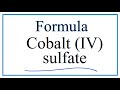 Understanding Cobalt and Sulfate Chemistry
