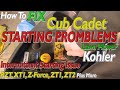 Cub Cadet WON'T START Repair Kohler Mower STARTING PROBLEM RTZ Z-Force XT1 ZT1 ZT2 No Start No Crank