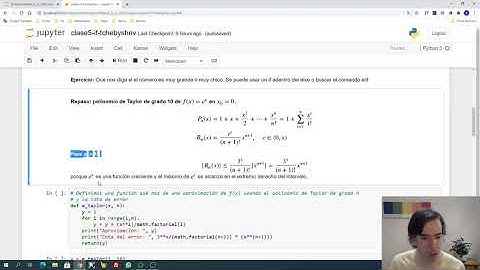 Python - Clase 05: if, error de Taylor y ceros de Tchebyshev