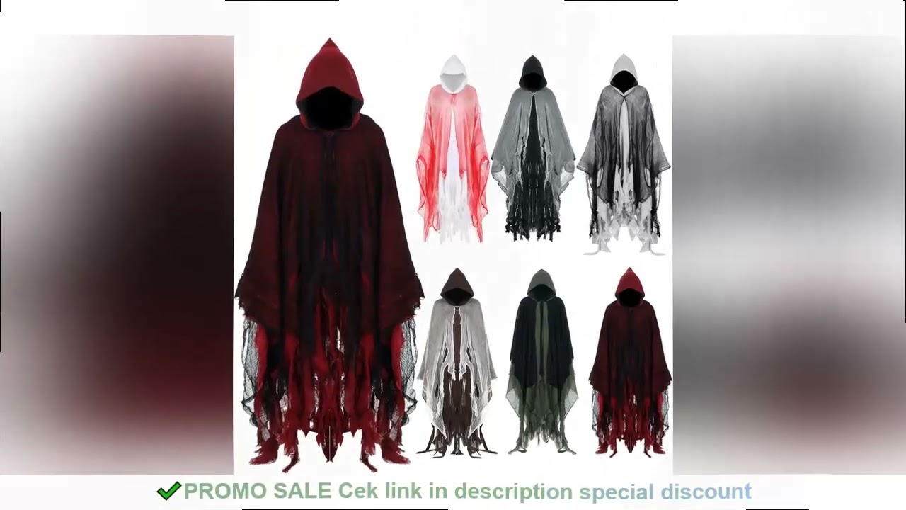 Ghost Dementors Cosplay Costume Unisex Gothic Horror Zombie Vampires Hooded Capes Day Of The Dead Pa