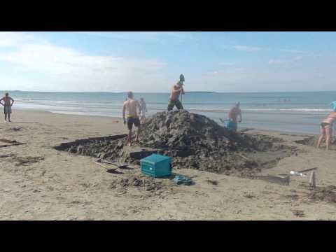 Time lapse Building Sand Sculpture at Clam Harbour