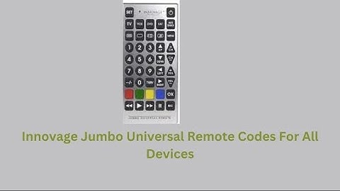Programming Innovage Jumbo Universal Remote Codes