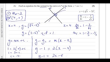[Q10] AS (IAL) Pure Mathematics (P1) Solomon Paper K Q9 Differentiation   Equations of Normals