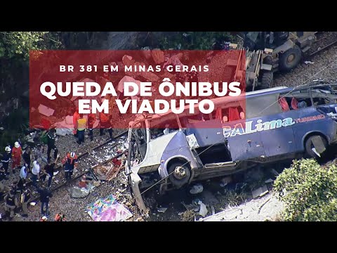 BR 381 Acidente horripilante, ônibus caiu de viaduto