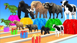 Cow Mammoth Elephant Dinosaur Gorilla Guess The Right Key ESCAPE ROOM CHALLENGE Animals Cage Game#5😂 screenshot 4