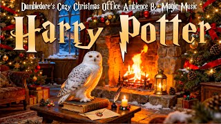 Dumbledore’s Cozy Christmas Office ❄️ Hogwarts Fireplace Ambience & Magical Harry Potter Music