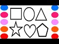 Cute shapes Drawing, Painting and Colouring for Kids and Toddlers_ Kids Art#shapesdrawing