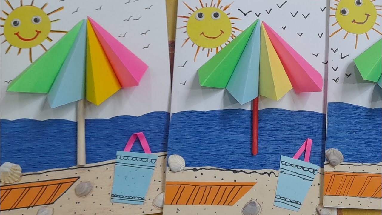 Summer card | Umbrella card | Beach theme card | Sunny day card