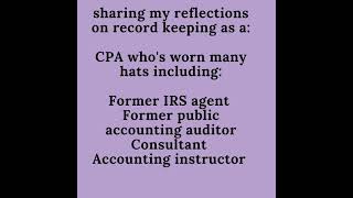 Keeping record keeping simple