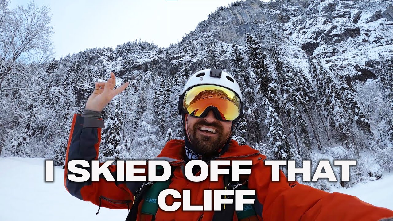 SkiBase Jumping off a 500m High Cliff YouTube