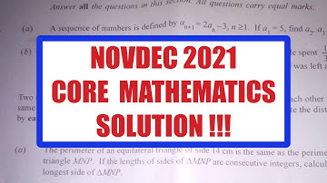 Q1 - NOVDEC 2021 CORE MATHEMATICS SOLUTION | Sequence & Series and Percentages