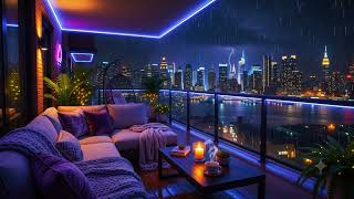 Night Balcony Lofi 🌙 Chill Beats for Late Night Minds ☔ Lofi Rain Playlist