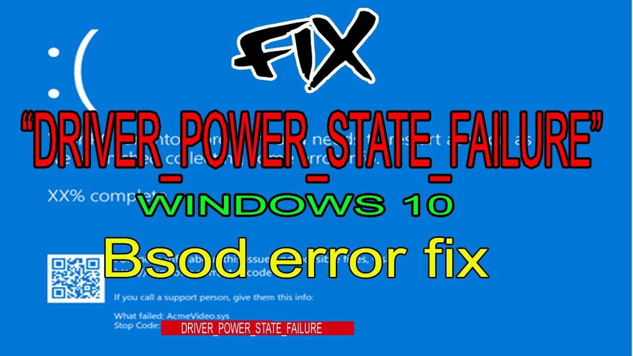 driver power state failure blue screen vista