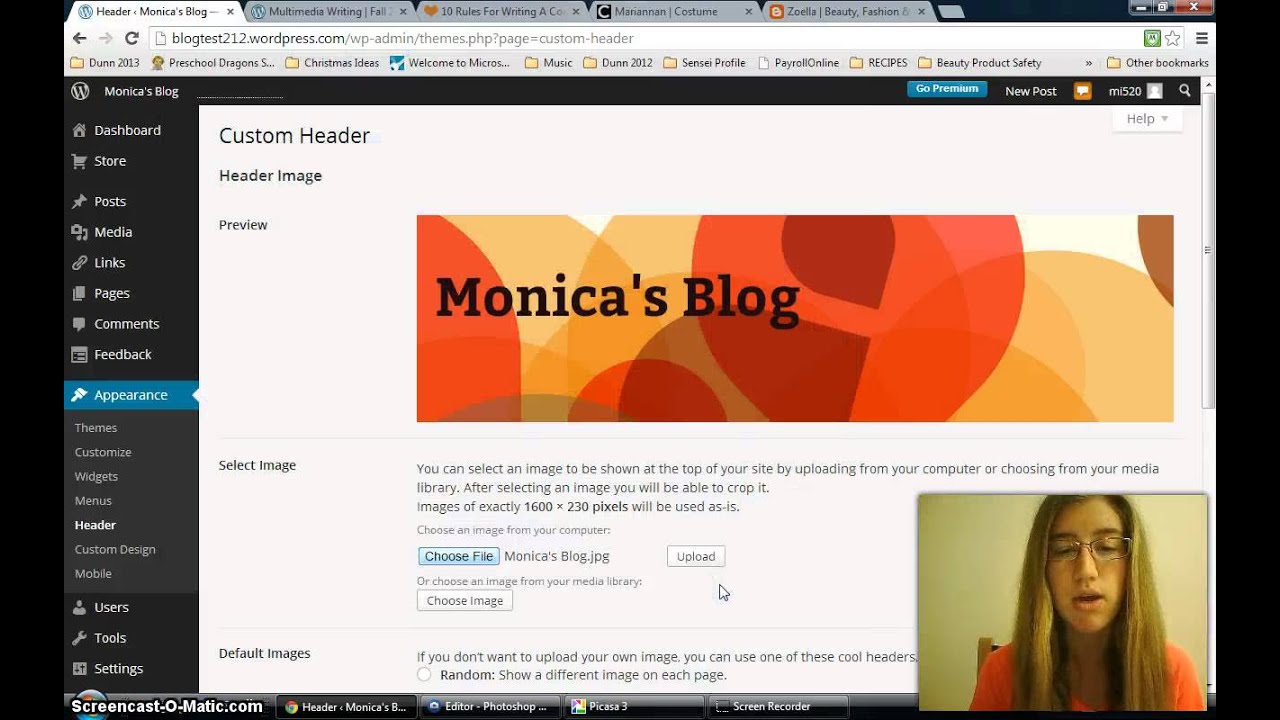 How To Add A Custom Header To Your Wordpress Blog Youtube