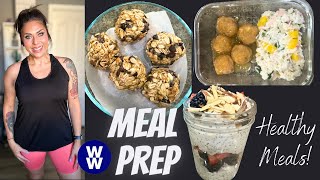 HEALTHY WW MEAL PREP - PROTEIN OVERNIGHT OATS - HONEY CHIPOTLE MEATBALLS & ENERGY BITES!!