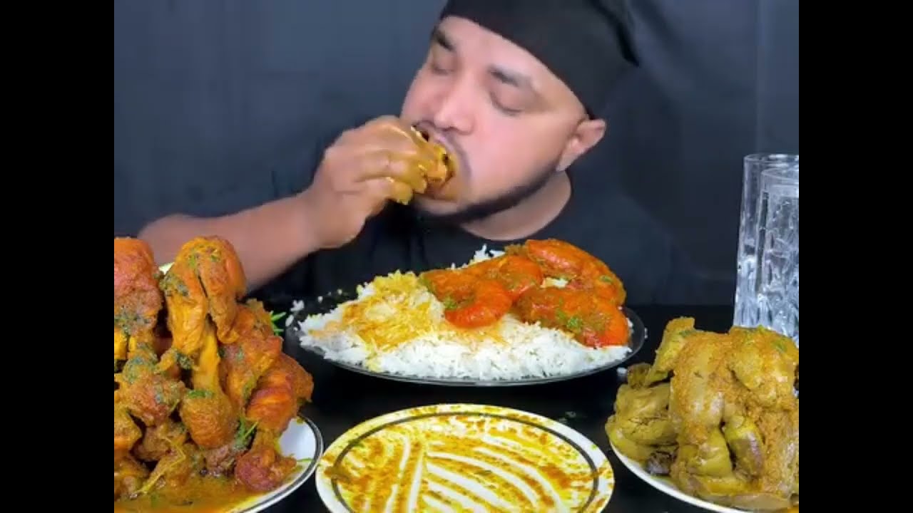 Eating fish chusta mutton chicken curry spicy food 