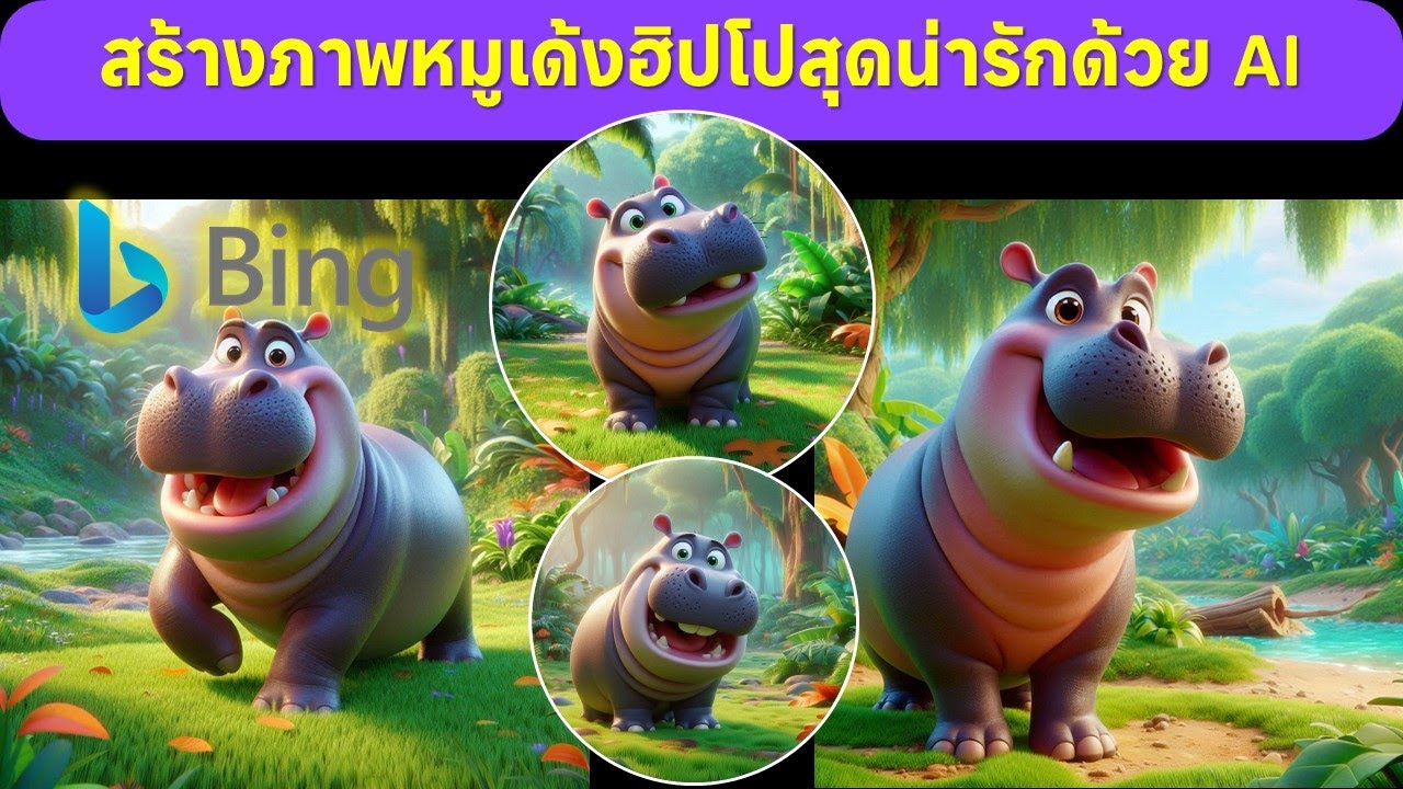 วิธีสร้างภาพ AI น้องหมูเด้ง ฮิปโปน่ารักที่กำลังเป็นกระแส