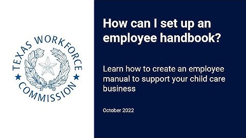 How can I set up an employee handbook?