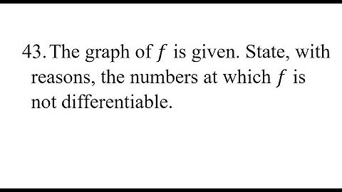 43. The graph of f is given. State, with reasons, the numbers at which f is not differentiable.