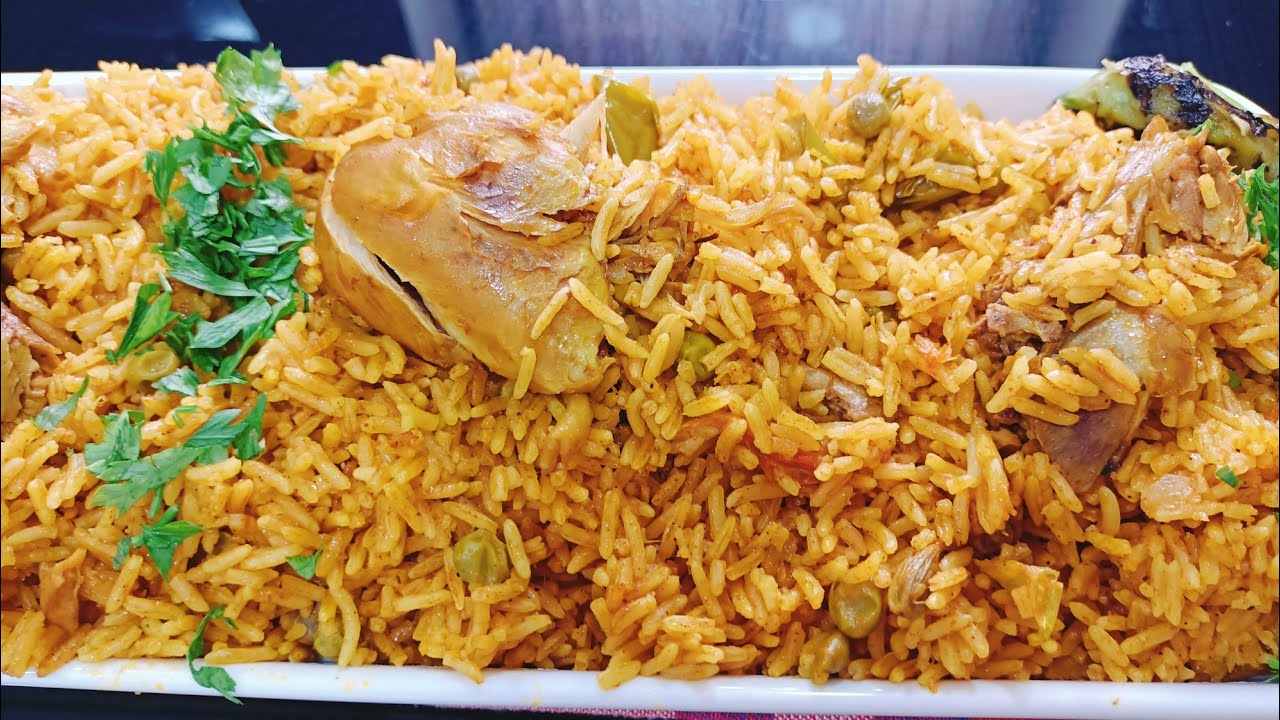 ارز احمر بالدجاج # سهل وبنين من مطبخ ام فارس علي