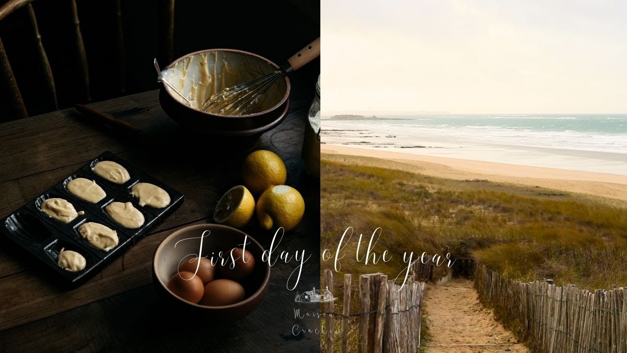 First sunrise of 2025, making lemon madeleines and butter soup, slow life in the French countryside