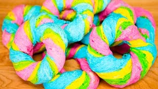 Rainbow Unicorn Bagels with Funfetti Cream Cheese