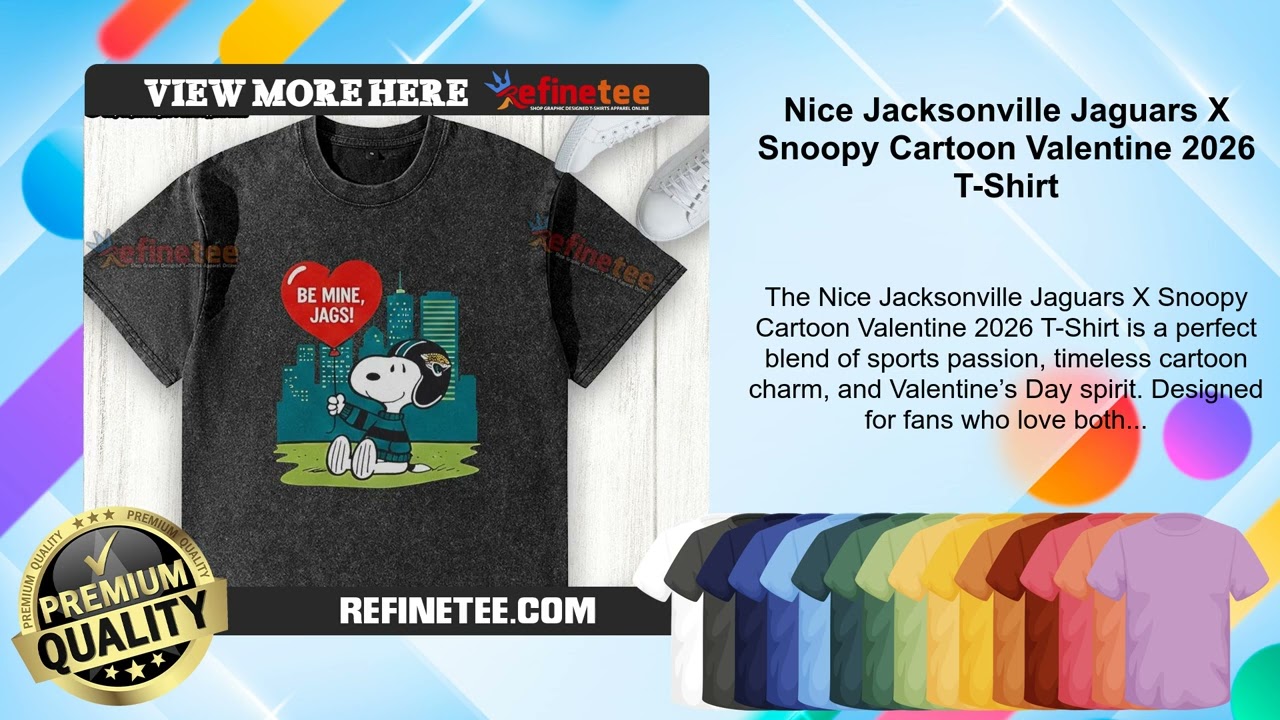 Nice Jacksonville Jaguars X Snoopy Cartoon Valentine 2026 T-Shirt
