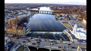 Fox River over Red Gate Bridge in St. Charles, IL