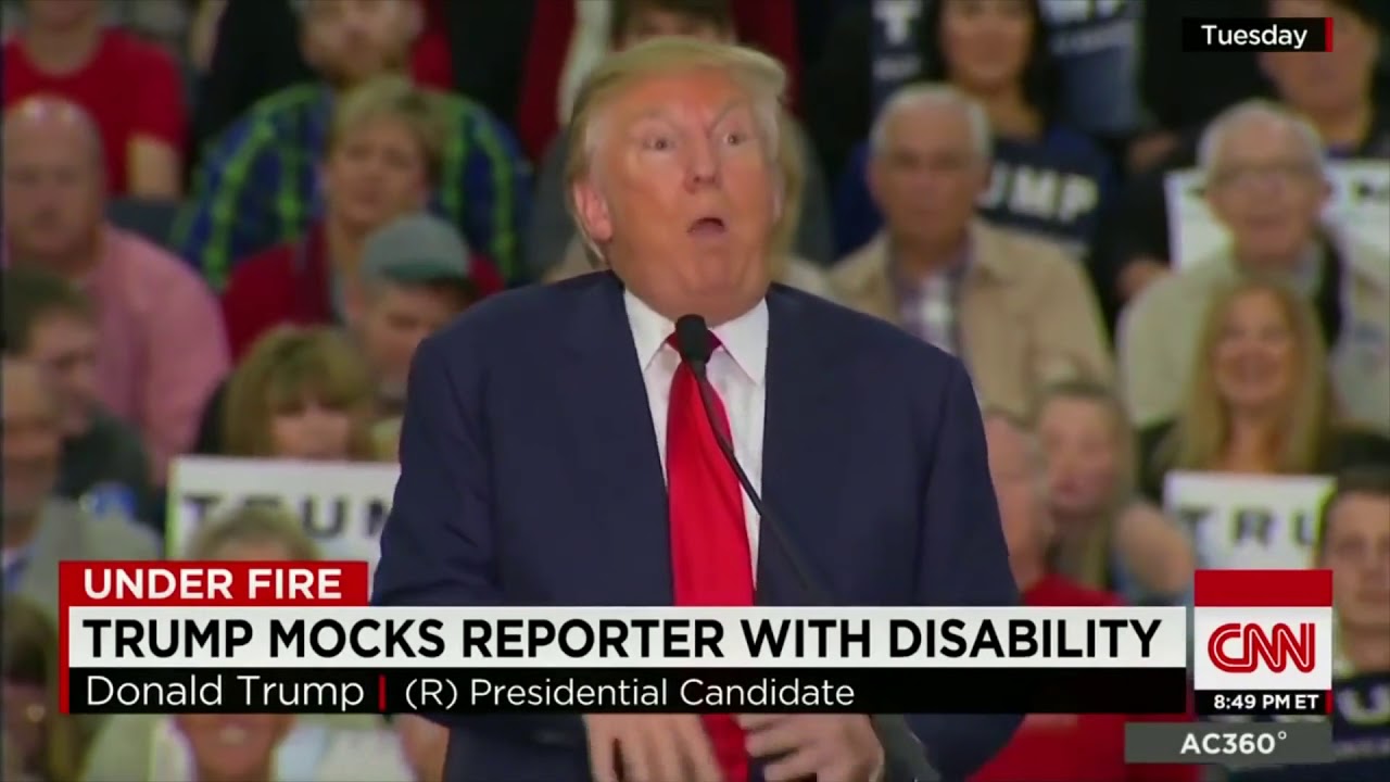 trump mocks reporter with disability youtube trump mocks reporter with disability youtube