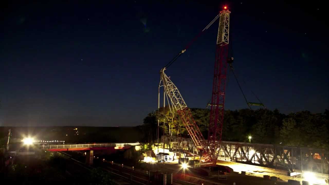 Riga Crane Service used a Terex CC2500 Crawler Crane to lift A Bridge ...