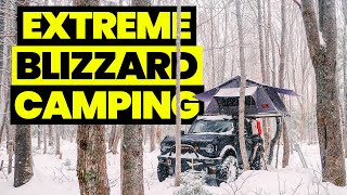 EXTREME Winter Snow Storm SOLO Camping