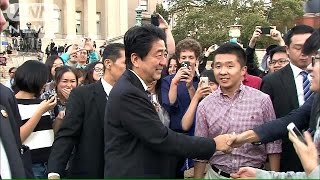 総理がコロンビア大で講演　学生からは厳しい質問も(14/09/23)