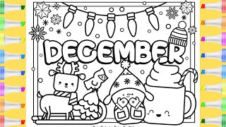 December Coloring Page - Color With Me