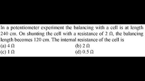 In a potentiometer experiment the balancing with a cell is at length 240 cm. On