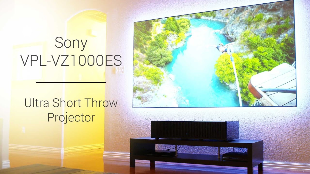 Sony HDR Ultra Short Throw Projector VPL-VZ1000ES and Zero Edge Short Throw  Projection Screen - YouTube