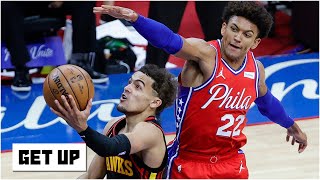 ... tim legler joins get up to discuss trae young and the atlanta
hawks beating philadelphia 76ers 128...