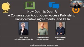 How Open Is Open?: A Conversation about Open Access Publishing, Transformative Agreements, and DEIA