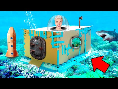 Видео: Подводная КАРТОННАЯ БАЗА Челлендж !